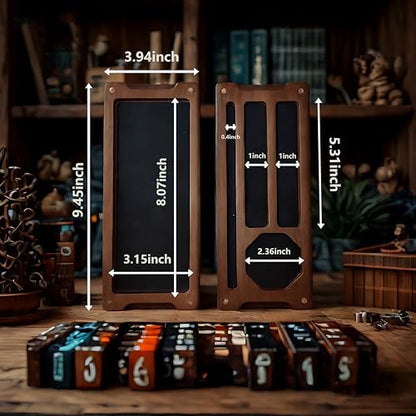 Wooden Dice Box, DND Dice Holder, Dice Storage Case 9.5 x 4 Inch | RPG Dice Rolling Tray Travel Dice Organizer with Felt Lined Magnetic Lid D&D Accessories - style: Brown