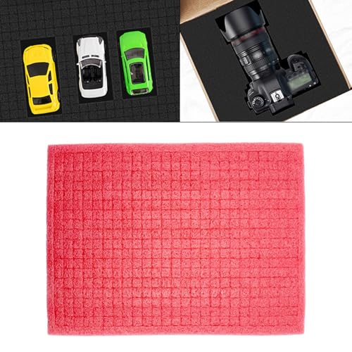 Toolboxes Foam Sponge Insert Game Box Board Cases Pre Cut Segments Customizable Drawer Padding Shock Absorbing Suitable for Camera Cases to, Black red 2.5cm - size: black red 2.5cm