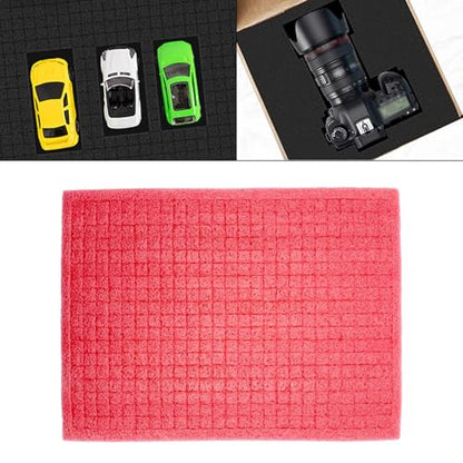 Toolboxes Foam Sponge Insert Game Box Board Cases Pre Cut Segments Customizable Drawer Padding Shock Absorbing Suitable for Camera Cases to, Black red 2.5cm - size: black red 2.5cm