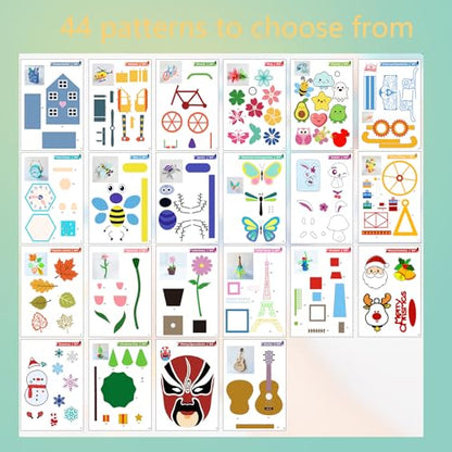 3D Printer Drawing Molds Paper Stencils for 3D Printing Pen,Reusable Graffiti Template,3D Pen Paper Stencils,22 Sheets 44 Patterns with PVC Transparent Board.(Small) - size: Small