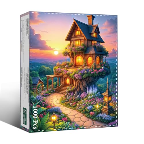 Puzzles for Adults 1000 Pieces, Jigsaw Puzzle for Adults, Fun Challenging Puzzle, Fairytale Tree House Puzzles, Interlock Perfectly No Dust, Gifts for Friends Teacher Father's Day - color: Magic Tree House