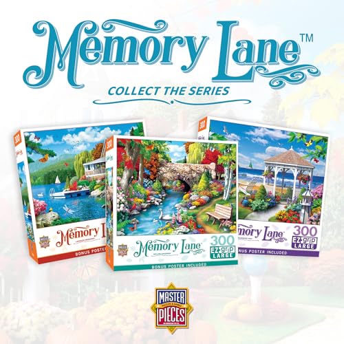 MasterPieces - 300 Piece Jigsaw Puzzle, Large EZ Grip Shapes, Cabin Crossing, Fun for Adults, Seniors, Family, Kids, Non-Glare Finish, 18"x24" - size: 300 Piece
