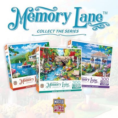 MasterPieces - 300 Piece Jigsaw Puzzle, Large EZ Grip Shapes, Cabin Crossing, Fun for Adults, Seniors, Family, Kids, Non-Glare Finish, 18"x24" - size: 300 Piece