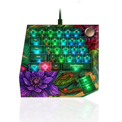 DarkBeacon Devil Breaker TMR One Handed Gaming Keyboard, Hall Effect Magnetic Switches, Rapid Trigger, 8K Polling, Custom Actuation 0.01-3.5 mm, 30 Programmable Keys with Knod, RGB, Wired, for PC Mac