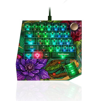 DarkBeacon Devil Breaker TMR One Handed Gaming Keyboard, Hall Effect Magnetic Switches, Rapid Trigger, 8K Polling, Custom Actuation 0.01-3.5 mm, 30 Programmable Keys with Knod, RGB, Wired, for PC Mac
