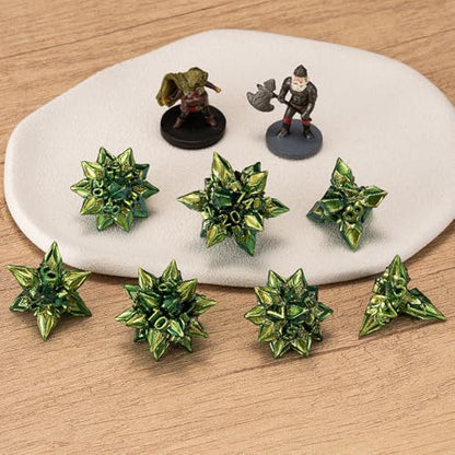 DND Dice Set Metal,Polyhedral D&D Metallic Heterotypic D and D Dice with Cracks for Dungeons and Dragons RPG TTRPG 7-Die Set with Gift (Heterotypic, Heterotypic-Green) - color: Heterotypic-green, style: Heterotypic
