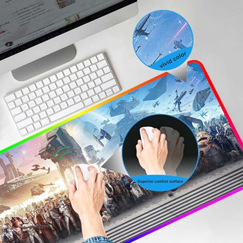 XXL Large Gaming RGB Mouse Pad The Chosen One Custom Desk Pad,Mousepad with Anti-Slip Rubber Base,Stitched Frame Mouse Mat,Portable Desk Mat for Computer Keyboard Mice Laptop & PC,31.5X15.7 Inch - color: Pattern(rgb1)