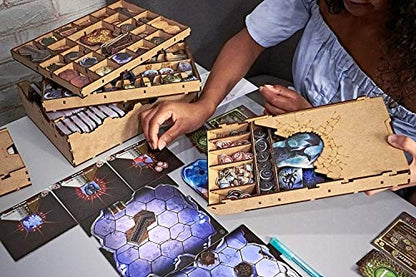TowerRex Gloomstalker Bundle with 1 Playerboard | Storage Solution for Gloomhaven Board Game Forgotten Circles Expansion | Insert for Gloomhaven Organizer Kit | Gloomhaven Card and Token Tray Box
