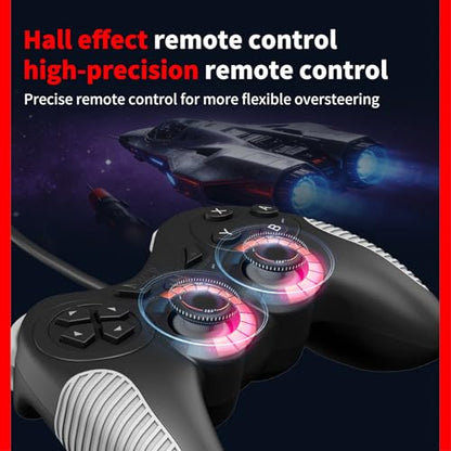 NBCP W5 Wired Controller for Switch 2,Switch,PC,PS3 Gamepad | Dual Vibration,Hall Effect Joystick,Turbo,Wake-up,C Button,Screenshot,10-Foot USB Cable,Plug and Play,Black