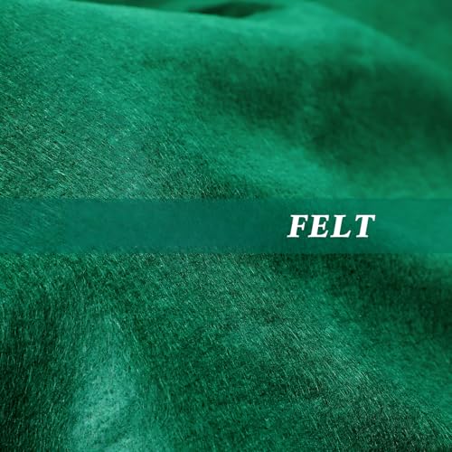 Newwiee Green 36 Inch Felt Card Game Tablecover Round 36in to 48in Tablecloth Poker Table Cover Round Elastic Table Mat for Playing Cards Mahjong - color: Green