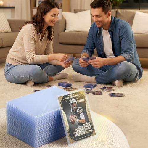 Penny Sleeves for Trading Cards - 200PCS Soft Clear Card Sleeves, Top Loading Plastic Card Protector for MTG, Game, Baseball, Football, Sports Cards, 3.6 x 2.6 Inch Top Loaders for Standard Cards