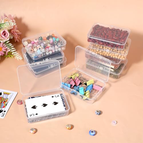 30pcs Plastic Playing Card Boxes,4.1 X 3 X 1 Inches Transparent Clip-On Playing Card Case,Trading Card Storage Box for Men Women Collecting and Classifying
