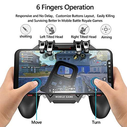Mikirini 11 in 1 PUBG Mobile Controller with Phone Cooler & 4000mAh Battery | L2R2 Cell Phone Triggers for PUBG/Call of Duty/Free Fire/Fornite, compatible with 4.7-6.5" iPhones & Android Phones