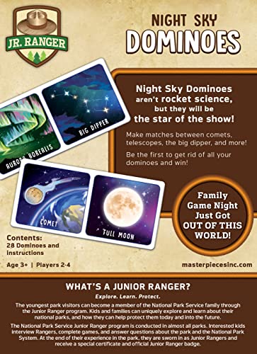 MasterPieces Licensed Kids Games - Jr Ranger - Night Sky Kids Dominoes Games for Kids & Family, Laugh and Learn - style: Night Sky