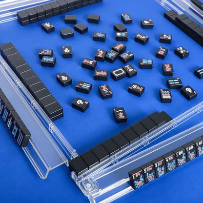 American Mahjong Tiles (1.2”,Tiles Only), 166 Mahjong Tile Set with Black Color (Tiles Only) - color: Black