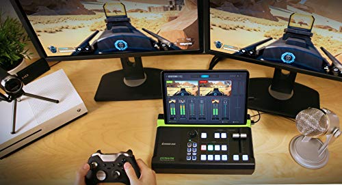 IOGEAR Upstream Pro Video Production Switch (TAA) 1080p @30/4K Portable/Mobile Video Production Switch 3xHDMI Inputs Stream Ready No PC Required Streaming Video Capture, Audio Mixer iPad app Enabled