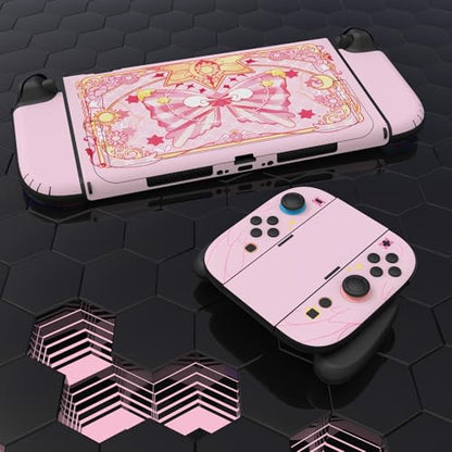 PlayVital for Nintendo Switch 2 Skin Full Set (2-Pack) - Protective Vinyl Decal Stickers for Switch 2 Console, Handle Grips & Dock | No Residue, Anti-Scratch - Magic Wings Pink - color: Magic Wings Pink