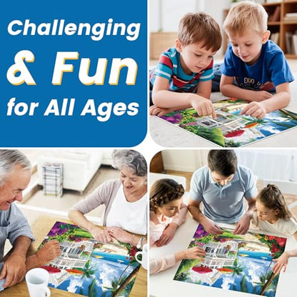 Puzzles for Adults 300 Pieces Sea View Room Puzzles 300 Pieces for Adults,Interlock Perfectly Letter on Back No Dust,Challenging Puzzle Home Decor Birthday Party Gift Toy for Men Women Olders Seniors - style: Sea View Room
