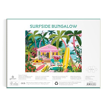 Galison - Surfside Bungalow 1000 Piece Jigsaw Puzzle for Adults | Illustration by Julia Cornelius, Beach, Costal, Ocean, Summer, Challenging, Recycled Paper, No Dust, Finished Size 27" x 20"