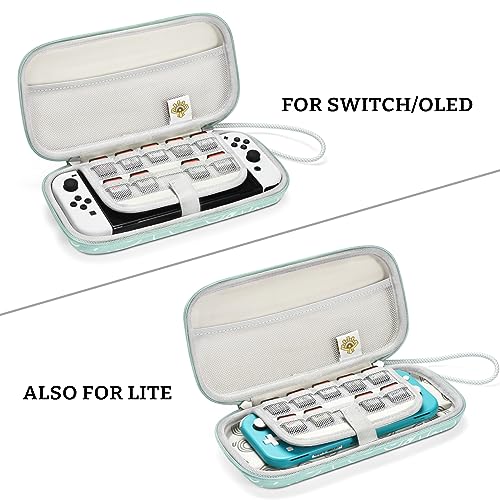 FUNLAB Switch 2 Carrying Case Compatible with Nintendo Switch 2/1/OLED, Portable Hard Shell Switch Carry Case with 10 Game Card Slots for Travel - White - color: Z-Cyan