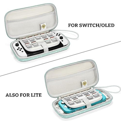 FUNLAB Switch 2 Carrying Case Compatible with Nintendo Switch 2/1/OLED, Portable Hard Shell Switch Carry Case with 10 Game Card Slots for Travel - White - color: Z-Cyan