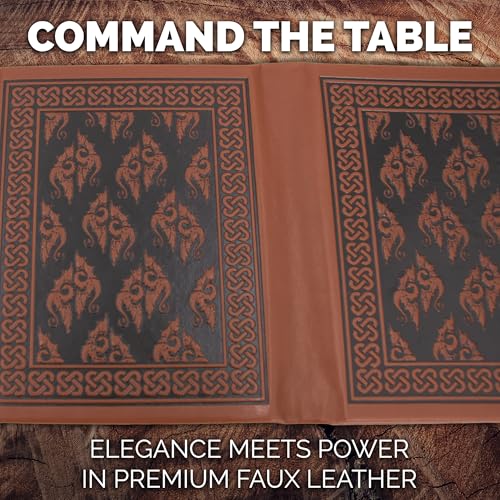 CASEMATIX Miniature DM Screen - 6-Panel Faux Leather Mini Game Master Screen for TTRPGs, Compact DND DM Screen for Better Player Connection Tabletop RPG Sessions with Low-Profile Design, Brown - color: Brown