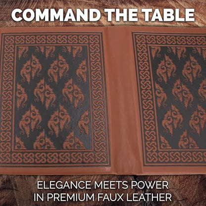CASEMATIX Miniature DM Screen - 6-Panel Faux Leather Mini Game Master Screen for TTRPGs, Compact DND DM Screen for Better Player Connection Tabletop RPG Sessions with Low-Profile Design, Brown - color: Brown