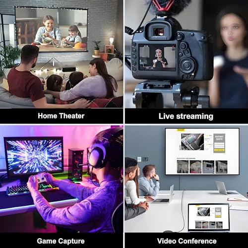 4K HDMI Video Capture Card, HDMI to USB 3.0 Capture Card for Streaming and Recording, 4K@60Hz Input Passthrough 1080P@60Hz Out, Compatible with Switch/PS5/Xbox/PC/Camera/Mac/OBS/XSplit