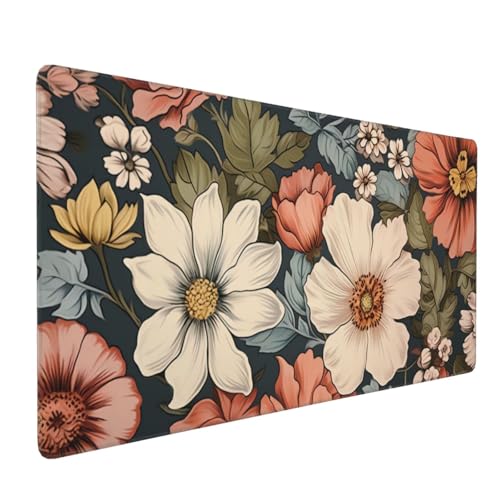 35.4 x 15.7 in, Waterproof XXL Large Mouse Pad for Desk, Extended Keyboard Mouse Mat for Computer Office, Big Laptop Mouse pad, Gaming Pc-Vintage Summer Florals - color: Vintage Summer Florals
