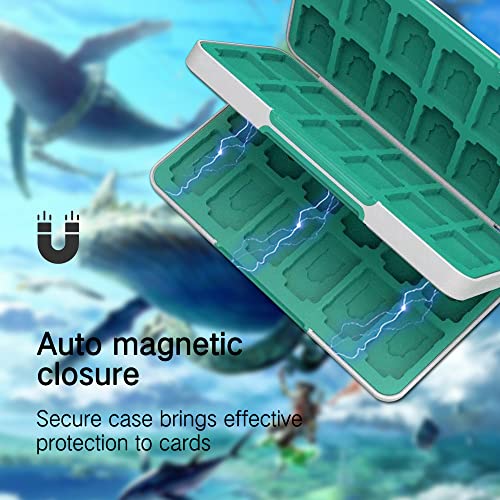 PERFECTSIGHT Switch Game Card Case Compatible with Nintendo Switch Games & Micro SD Cards, Switch 2 Game Holder Cartridge Case with 48 Game Card Slots Storage, White Kingdom - color: White Kingdom, size: 48 Slots