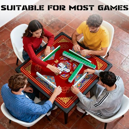 Red Flower Mahjong Mat (31.5X 31.5 in), Non-Slip Noise Reduction | Mahjong Table Mat for Table, Mah Jong Mat with Carrying Bag, Game Table Cover for Mahjongs Poker Dominoes, Christmas Gift - color: Chicken