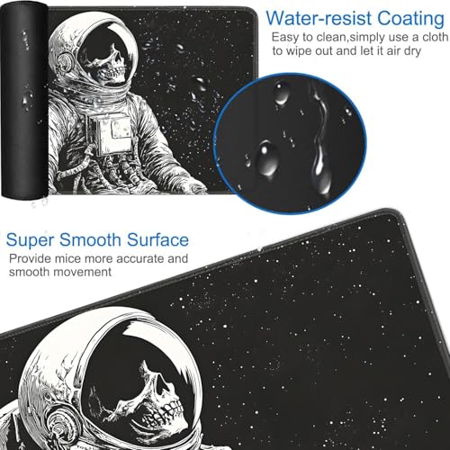 for MTG Game Playmat - 24 x 14 inches with Dices and Storage Bags, Non-Slip Base for TCG and Board Game Card Mats, Trading Card Games Mat, Space Skeleton Astronaut Pattern Collectible Card Playmats - color: Jv-playmat-p7-1-h229