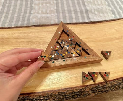 Color Match Triangle Wooden Puzzle Brain Teaser - style: Triangle Color Match