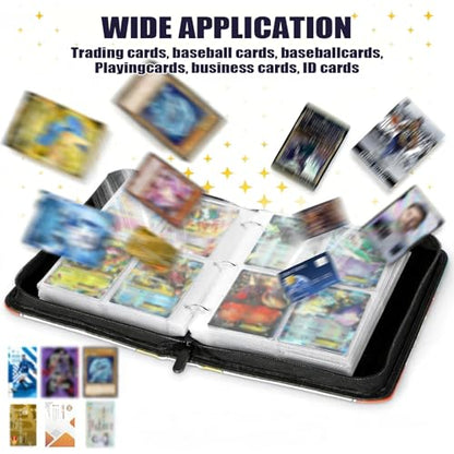 Airplane Airport Card Binder, 4 Pocket Trading Card Holder with 50 Removable Sleeves, Zipper Card Binder Fits 400 Cards, Collection Card Storage Case Album Book Gifts - color: Airplane