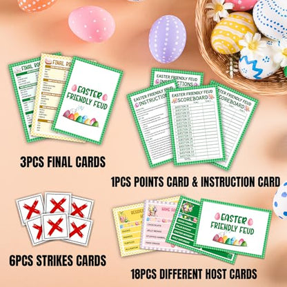 Easter Friendly Feud Game, Funny Easter Party Games, Spring Friendly Feud Trivia Quiz for Family Adults, Spring Bunny & Eggs Holiday Party Supplies -14 - color: Colorful Eggs