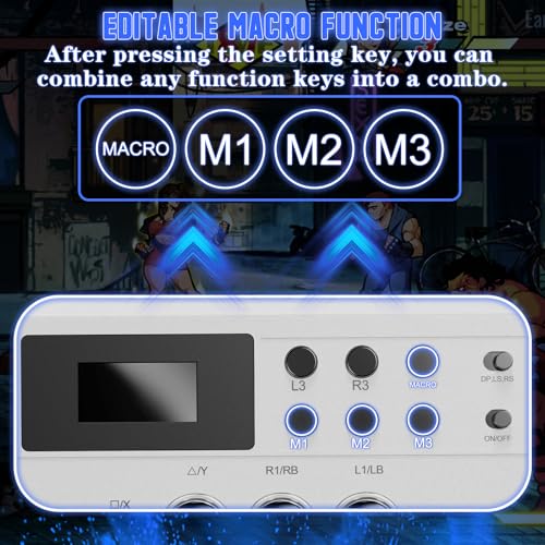 LENISUOLE Wired Arcade Stick Compatible with PS5/PS4/PC/, for PS5 Fight Stick with Programming Function, Turbo Function, 9.8FT Braided Cable Fight Stick