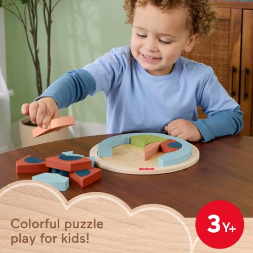 Fisher-Price Wood Preschool Toy Jigsaw Puzzle, Tiny Garden Lady Bug 18-Piece Wooden Activity for Fine Motor Play Kids Ages 3+ Years - style: Lady Bug