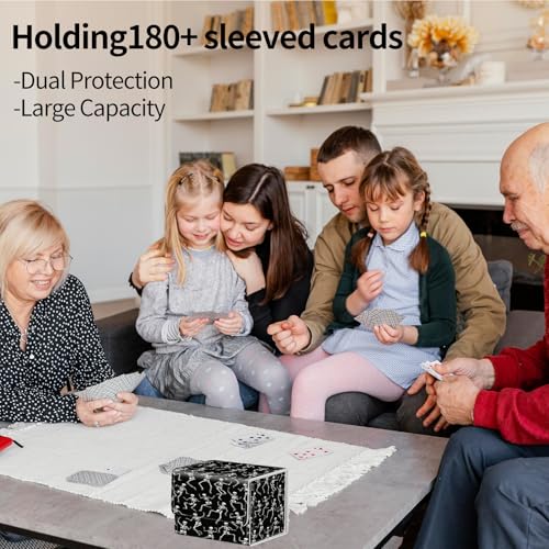 PU Leather Deck Box for MTG Commander Cards, Fits 100+ Double Sleeved Cards, Secure Magnetic Trading Card Storage Case for TCG CCG,Dancing Skeleton Pattern - color: Dancing Skeleton Pattern