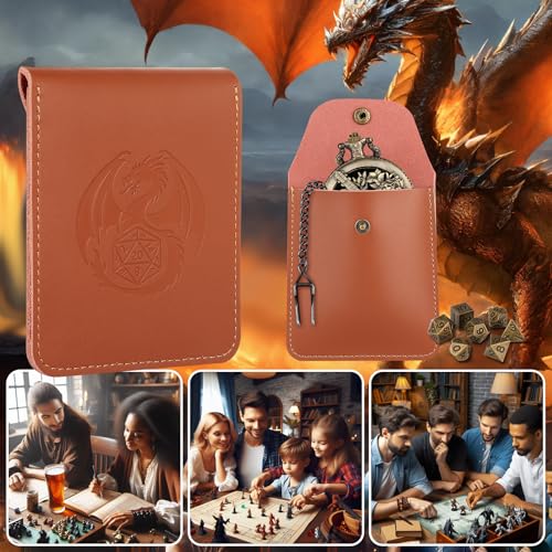 Hollow Bard Pocket Watch Dice Set, Metal Mini Dice, DND Gifts with Dice Bag | Bronze Tiny Dice, DND Stuff for Role Playing Games, DND Starter Set, 7pcs Polyhedral Metal Dice Set for Game Night, Bard Gift - color: Bard Dice Set