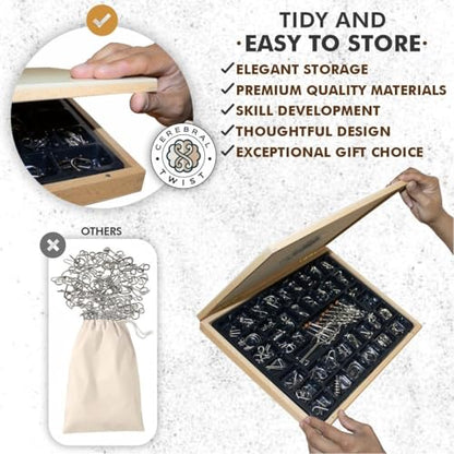 Wooden Brain Teaser Puzzles for Adults - Metal Puzzles for Adults - Metal Puzzles Brain Teasers