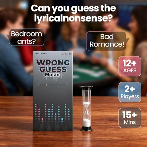 ATG Guess the Song Game - 500 Lyrical Nonsense Cards for Music Trivia, Family Party Games, Adults. Hilarious & Competitive Fun for Game Nights!