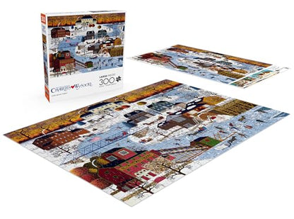 Buffalo Games - Charles Wysocki - Cider Brook Farm - 300 Large Piece Puzzle | Art by Charles Wysocki, Made in USA, Easy-Grip Pieces, Recycled Board, Size: 22 x 15 in, With Poster, Frameable Art, Giftable