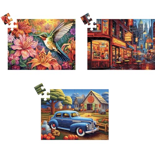 3 Pack 48 Large Piece Puzzle for Seniors Hummingbird Dementia Puzzles | Alzheimer's Products and Activities for Elderly Large Piece Puzzles Alzheimer's Easy Puzzles Gift Memory Games for Patients - style: 48 Large Pieces