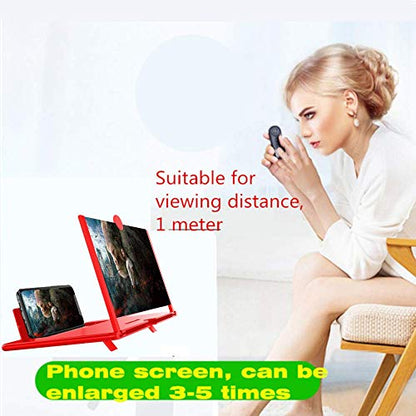 12" Screen Magnifier Amplifier, Generation of Mmobile Mobile Phone Holder Screen Magnifier, for Watching Movies, Videos, Etc. The Best Choice for Gifts (Red) - color: Red