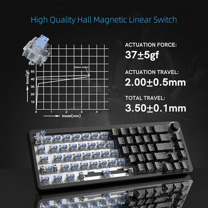 Womier M68HE PRO 60% Percent Keyboard Rapid Trigger Gaming Keyboard RGB | Hall Effect Topographic Keyboard,Wired Custom 8000 Hz Mechanical Keyboard with Magnetic Switch,PBT Keycap for Mac/Win,Black - color: M68HE PRO-Black