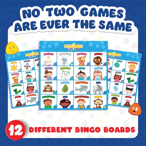 ThinkPsych Feelings Bingo | Act It Out Emotion Game | Social Emotional Learning | Play Therapy Games, Classrooms, and Family Game Night | Gift Idea for Kids Ages 5+ | 2-6 Players