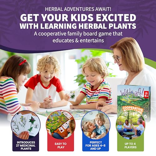 Wildcraft! Cooperative Board Game, Learn 25 Herbs, Family Game for Kids 4+ | Herbal Learning Game for Homeschool & Classroom Activities & More, Educational Board Game for Kids 4+ with Bonus Printables - style: Wildcraft!