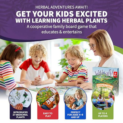 Wildcraft! Cooperative Board Game, Learn 25 Herbs, Family Game for Kids 4+ | Herbal Learning Game for Homeschool & Classroom Activities & More, Educational Board Game for Kids 4+ with Bonus Printables - style: Wildcraft!