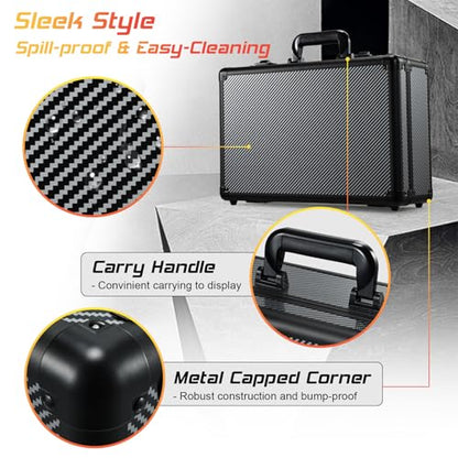 Faquenc Graded Card Case Storage Box, Trading Card Cases for Sports Cards with Combo Lock, Card Slab Case for Baseball Cards Storage, 4-Row Graded Cards Display Box X-Large