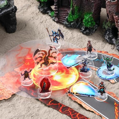 iPEAU|DND Miniatures Coastal Swamp & Underwater Campaign Dungeons and Dragons Starter Set Minis for D&D 5E Pathfinder Flat Acrylic Figures TTRPG Tabletop RPG Games Accessories Gift for DM - style: 2d-mini-CoastalA